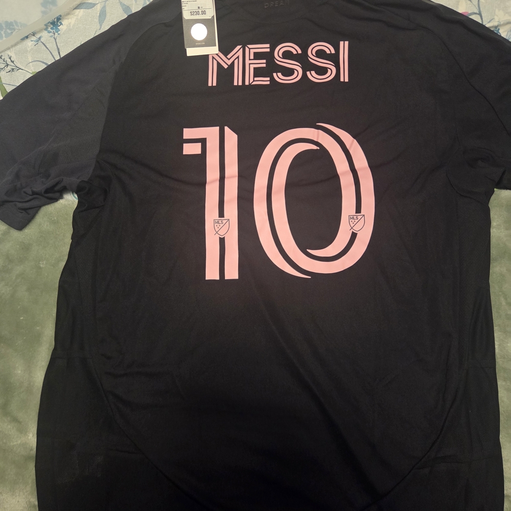 Adidas Black and Pink Messi Tee